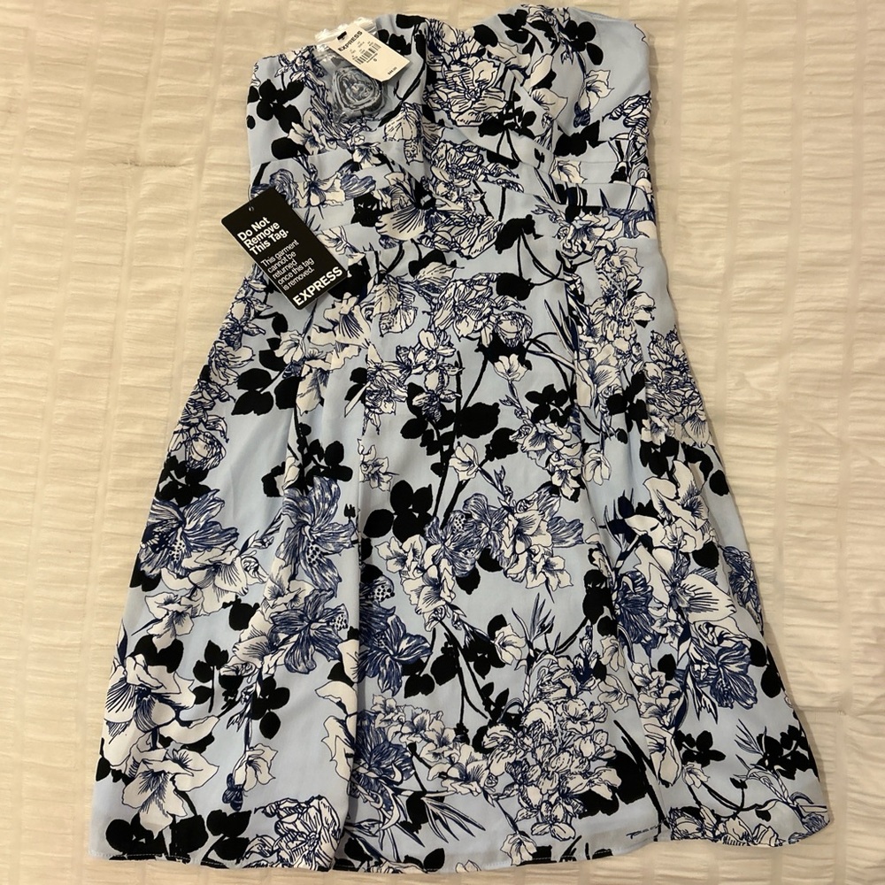 Express Strapless Floral Dress (NWT)